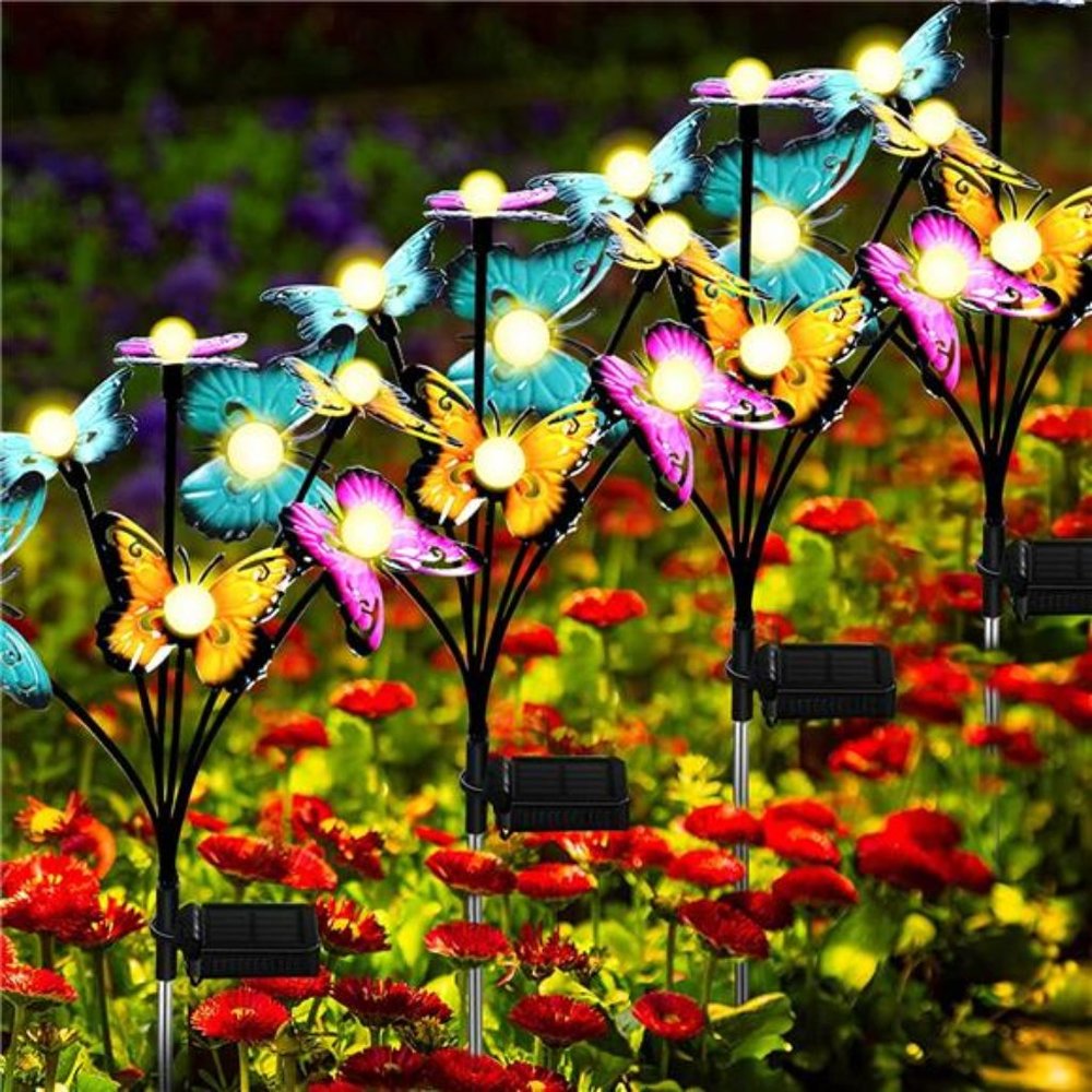 Solar Garden Lights-Butterflies Solar Swaying Lights, Waterproof Butterflies